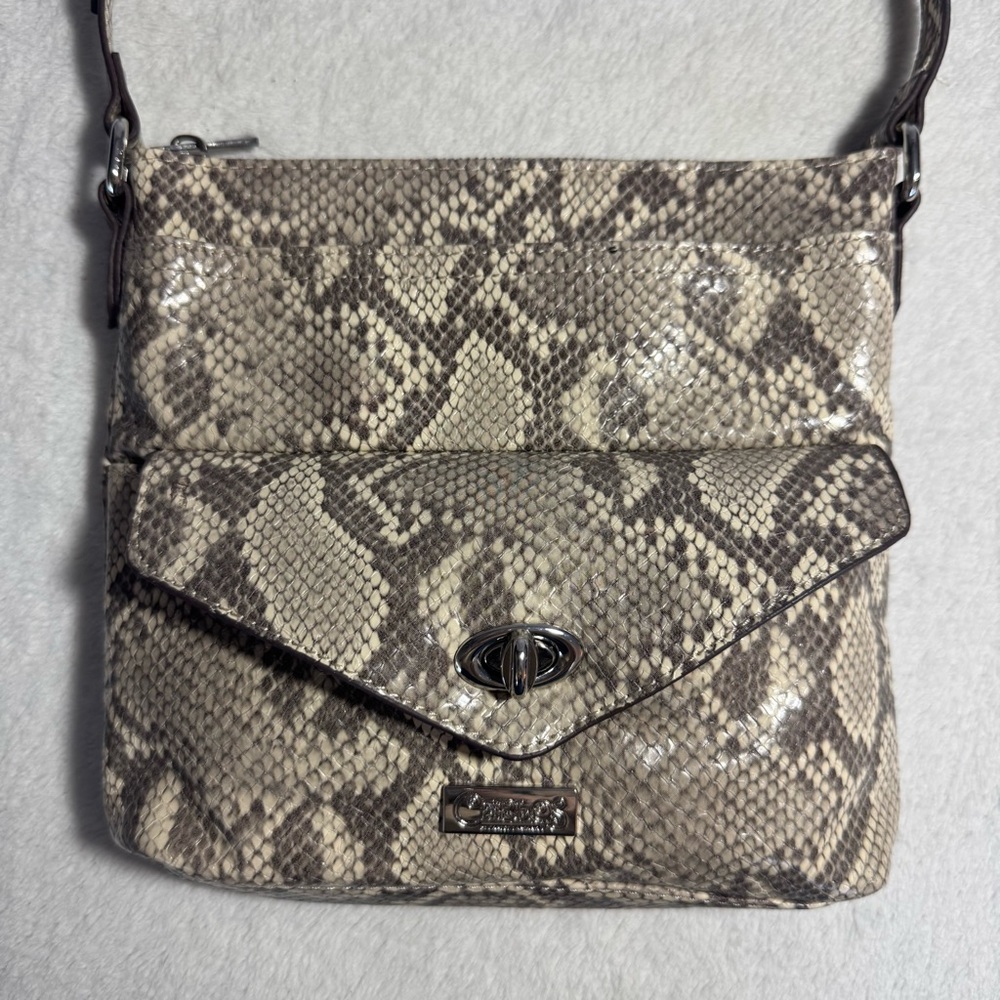 Western Style Snakeskin Leather Crossbody Bag by Carlos Santana